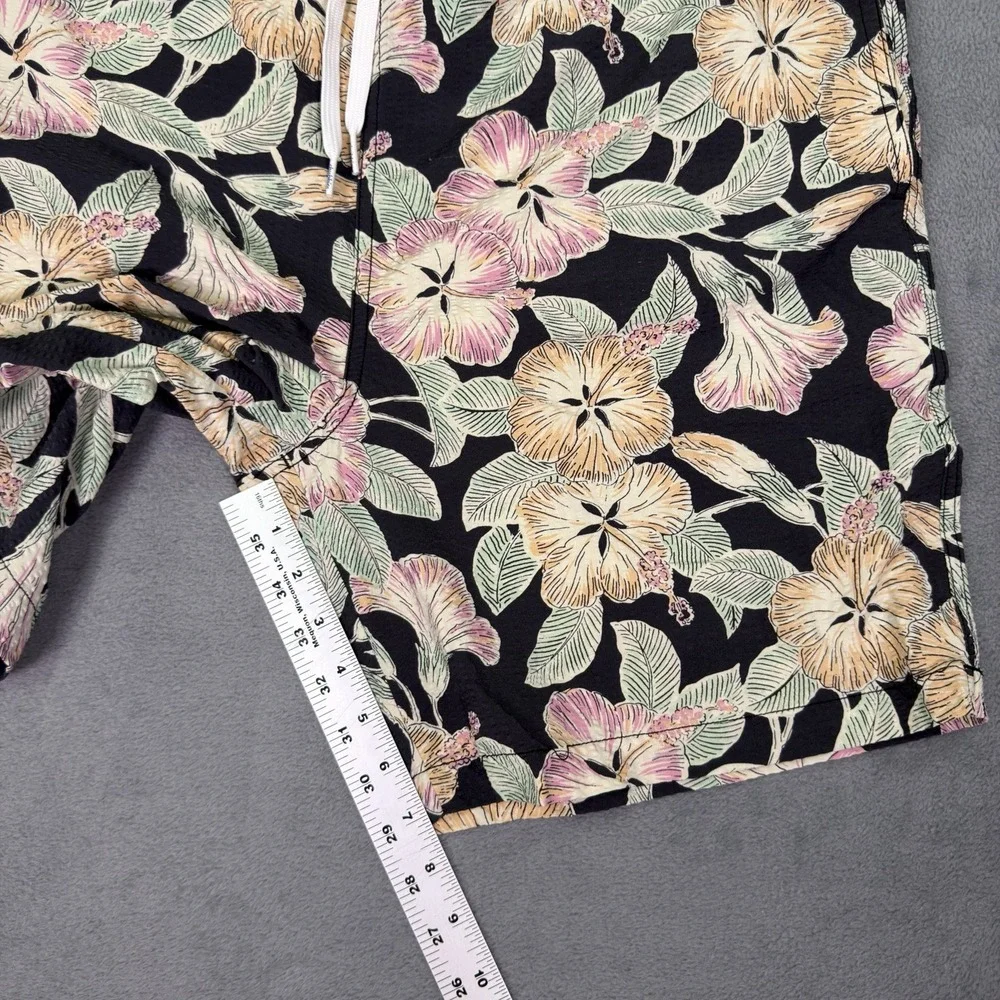 Chubbies Swim Trunks Mens 2XL Black Floral Drawstring Lined Stretch